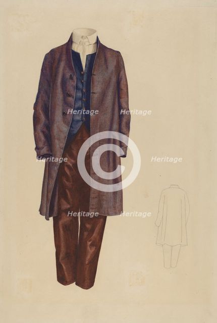 Shaker Man's Costume, 1935/1942. Creator: Unknown.