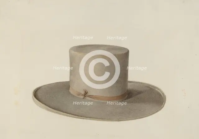 Shaker Man's Hat, c. 1936. Creator: Ingrid Selmer-Larsen.