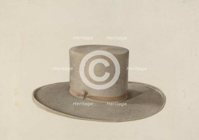 Shaker Man's Hat, c. 1936. Creator: Ingrid Selmer-Larsen.
