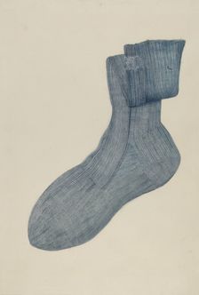 Shaker Man's Sock, c. 1936. Creator: Alice Stearns