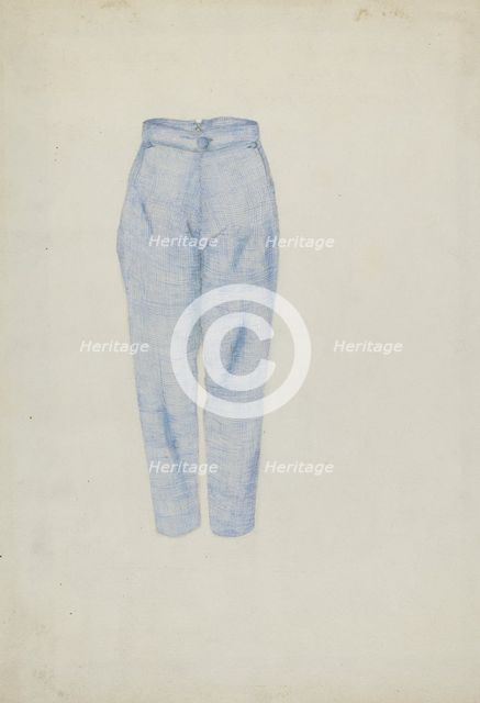 Shaker Man's Trousers, c. 1936. Creator: Alice Stearns.