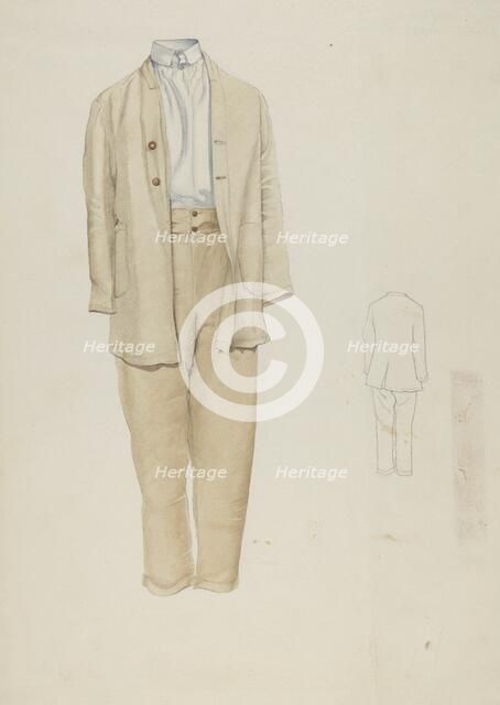 Shaker Man's Costume, 1935/1942. Creator: Helen E. Gilman.