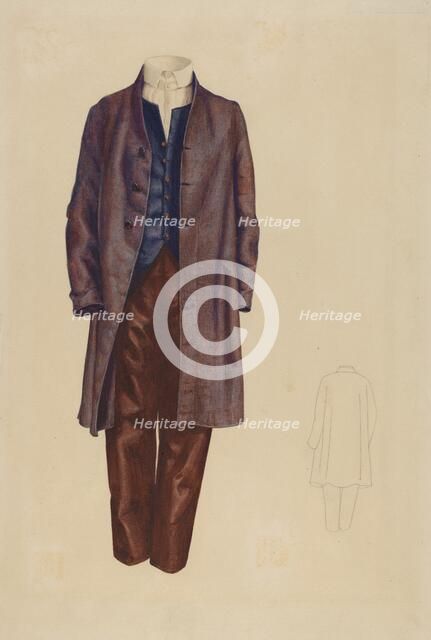 Shaker Man's Costume, 1935/1942. Creator: Unknown.