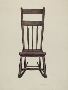 Shaker Nursing Chair, c. 1937. Creator: Helen Bronson