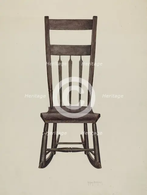 Shaker Nursing Chair, c. 1937. Creator: Helen Bronson.