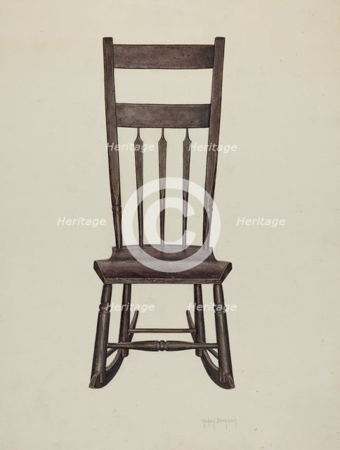 Shaker Nursing Chair, c. 1937. Creator: Helen Bronson.