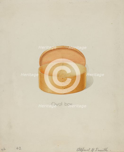 Shaker Oval Box, c. 1936. Creator: Alfred H. Smith.