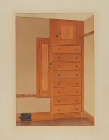 Shaker Built-In Cupboard, 1935/1942. Creator: Unknown