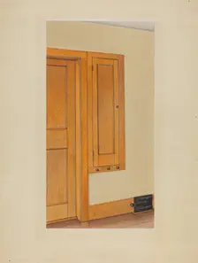 Shaker Built-In Cupboard, 1937. Creator: Sumner Merrill
