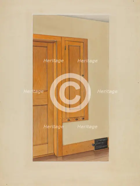 Shaker Built-In Cupboard, 1937. Creator: Sumner Merrill.