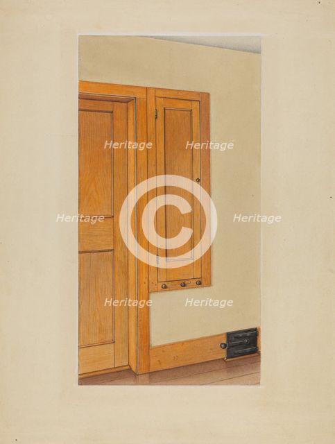 Shaker Built-In Cupboard, 1937. Creator: Sumner Merrill.