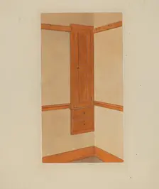 Shaker Built-In Cupboard, c. 1938. Creator: John W Kelleher