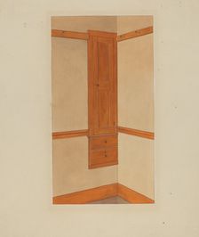 Shaker Built-In Cupboard, c. 1938. Creator: John W Kelleher