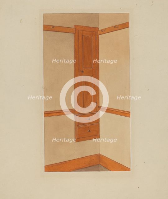 Shaker Built-In Cupboard, c. 1938. Creator: John W Kelleher.