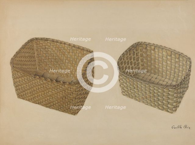 Shaker Baskets, c. 1937. Creator: Orville Cline.