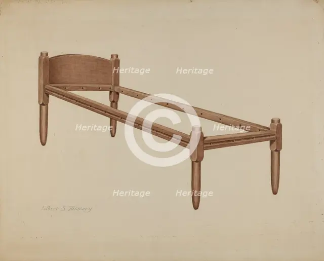 Shaker Bed, 1935/1942. Creator: Elbert S. Mowery.