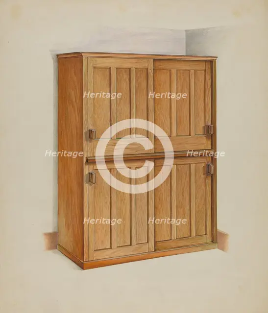 Shaker Bookcase, c. 1937. Creator: John W Kelleher.