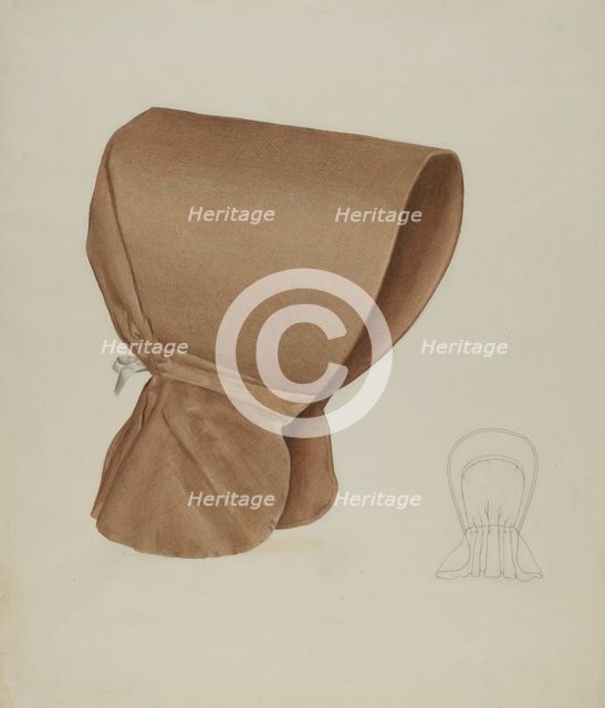 Shaker Bonnet, c. 1936. Creator: Elizabeth Moutal.
