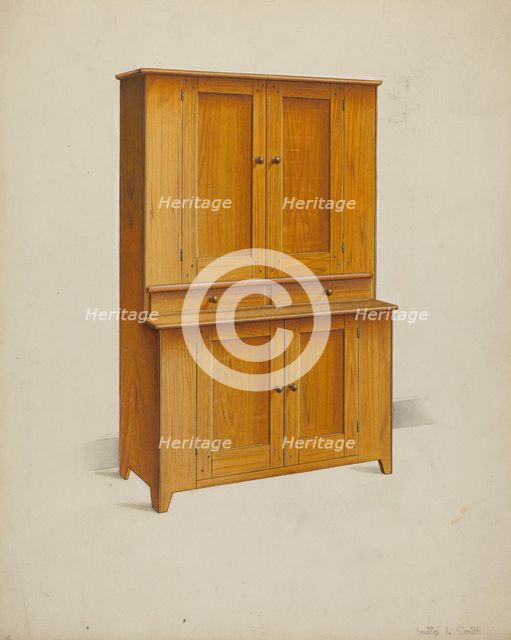 Shaker Cupboard, c. 1938. Creator: Alfred H. Smith.
