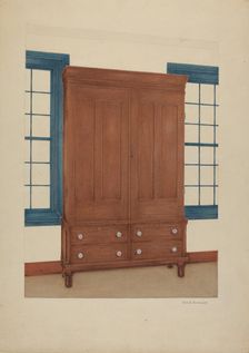 Shaker Cupboard, c. 1938. Creator: George V. Vezolles