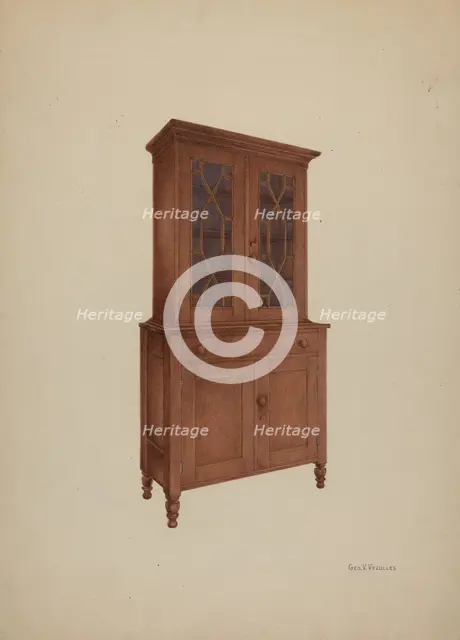 Shaker Cupboard, c. 1938. Creator: George V. Vezolles.