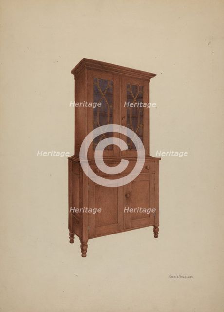 Shaker Cupboard, c. 1938. Creator: George V. Vezolles.
