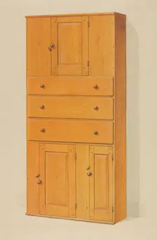 Shaker Cupboard with Drawers, c. 1936. Creator: Howard Weld