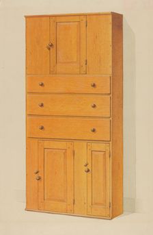 Shaker Cupboard with Drawers, c. 1936. Creator: Howard Weld