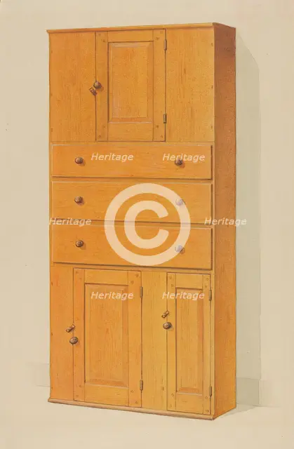 Shaker Cupboard with Drawers, c. 1936. Creator: Howard Weld.