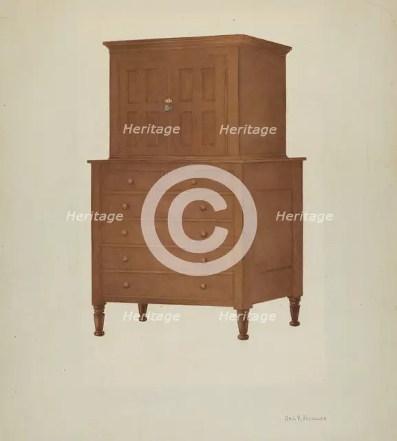 Shaker Cabinet, 1935/1942. Creator: George V. Vezolles.
