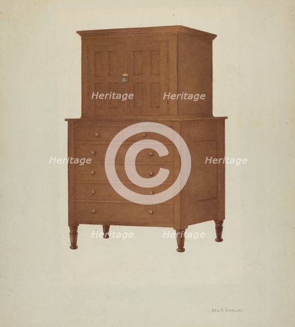 Shaker Cabinet, 1935/1942. Creator: George V. Vezolles.