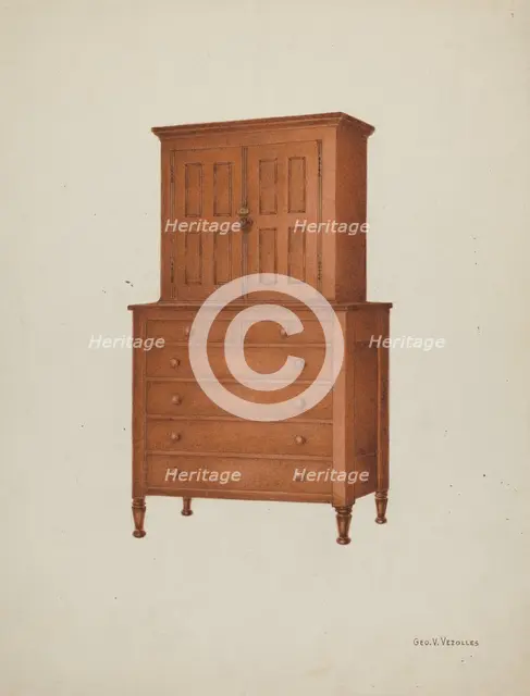 Shaker Cabinet, 1935/1942. Creator: George V. Vezolles.
