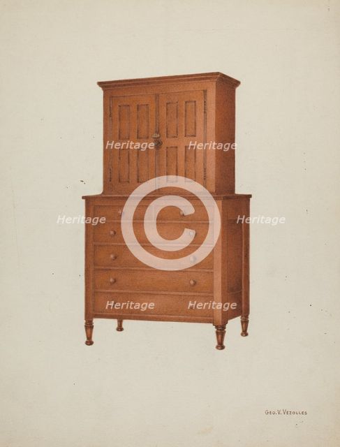 Shaker Cabinet, 1935/1942. Creator: George V. Vezolles.