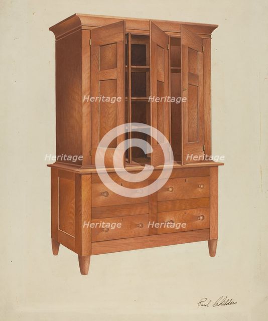 Shaker Cabinet, 1935/1942. Creator: William Paul Childers.