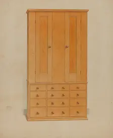 Shaker Cabinet with Drawers, c. 1936. Creator: Alfred H. Smith
