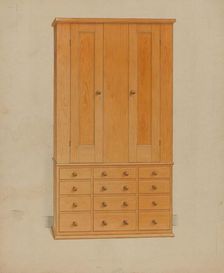 Shaker Cabinet with Drawers, c. 1936. Creator: Alfred H. Smith