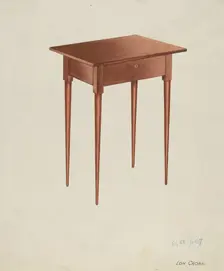 Shaker Candle Table, c. 1937. Creator: Lon Cronk
