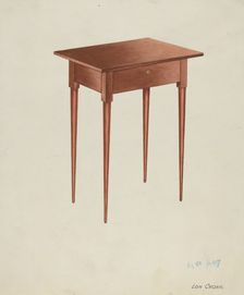 Shaker Candle Table, c. 1937. Creator: Lon Cronk