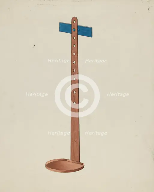 Shaker Candle Stand, c. 1937. Creator: Lon Cronk.