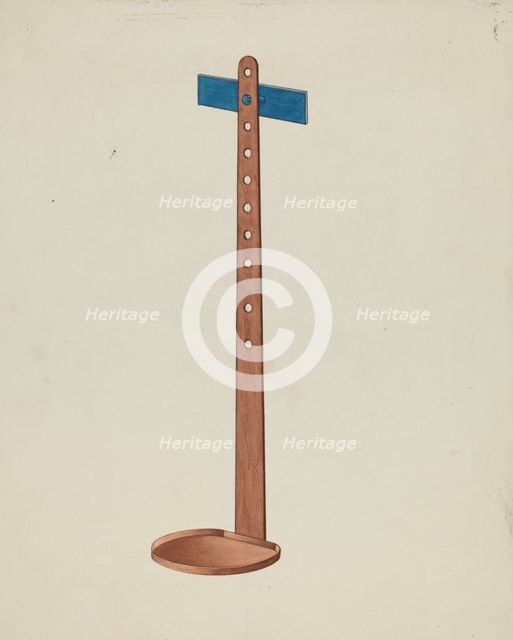 Shaker Candle Stand, c. 1937. Creator: Lon Cronk.