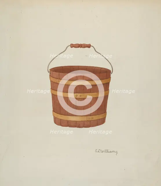 Shaker Cedar Basket, 1935/1942. Creator: Edward D. Williams.