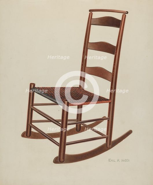 Shaker Chair, c. 1938. Creator: Emil Hagen.