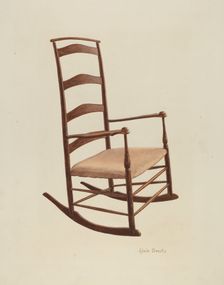 Shaker Chair - Rocker, c. 1939. Creator: Adele Brooks