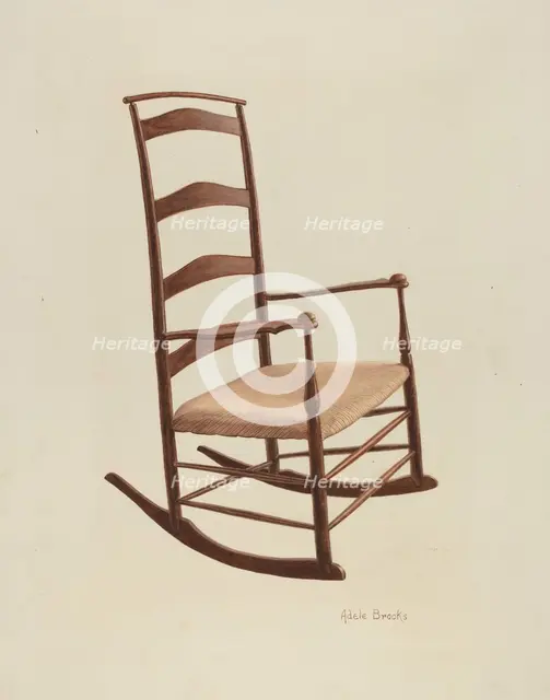 Shaker Chair - Rocker, c. 1939. Creator: Adele Brooks.