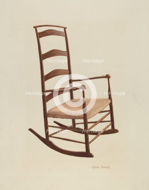 Shaker Chair - Rocker, c. 1939. Creator: Adele Brooks.