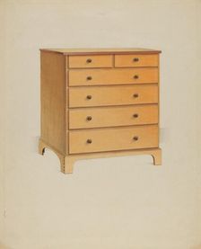 Shaker Chest of Drawers, 1937. Creator: Winslow Rich