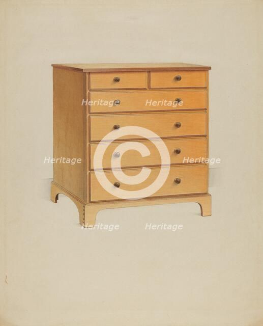 Shaker Chest of Drawers, 1937. Creator: Winslow Rich.