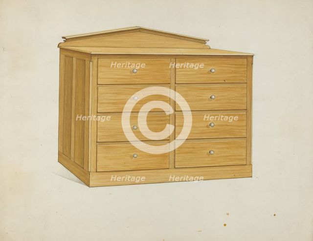 Shaker Chest of Drawers, c. 1936. Creator: Ray Holden.