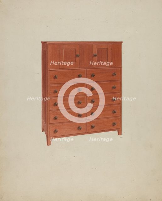 Shaker Chest of Drawers, c. 1937. Creator: Alfred H. Smith.