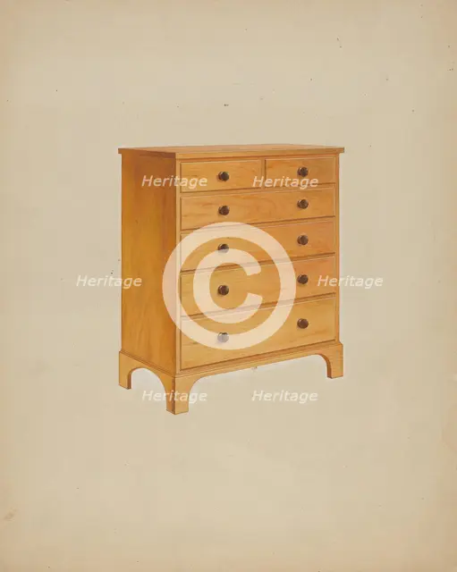 Shaker Chest of Drawers, c. 1938. Creator: John W Kelleher.